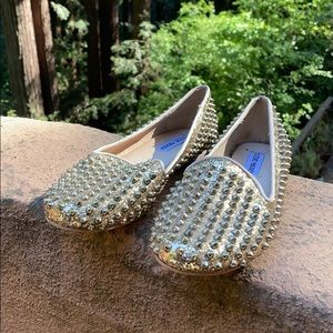 Steve Madden Gold Studded Flats